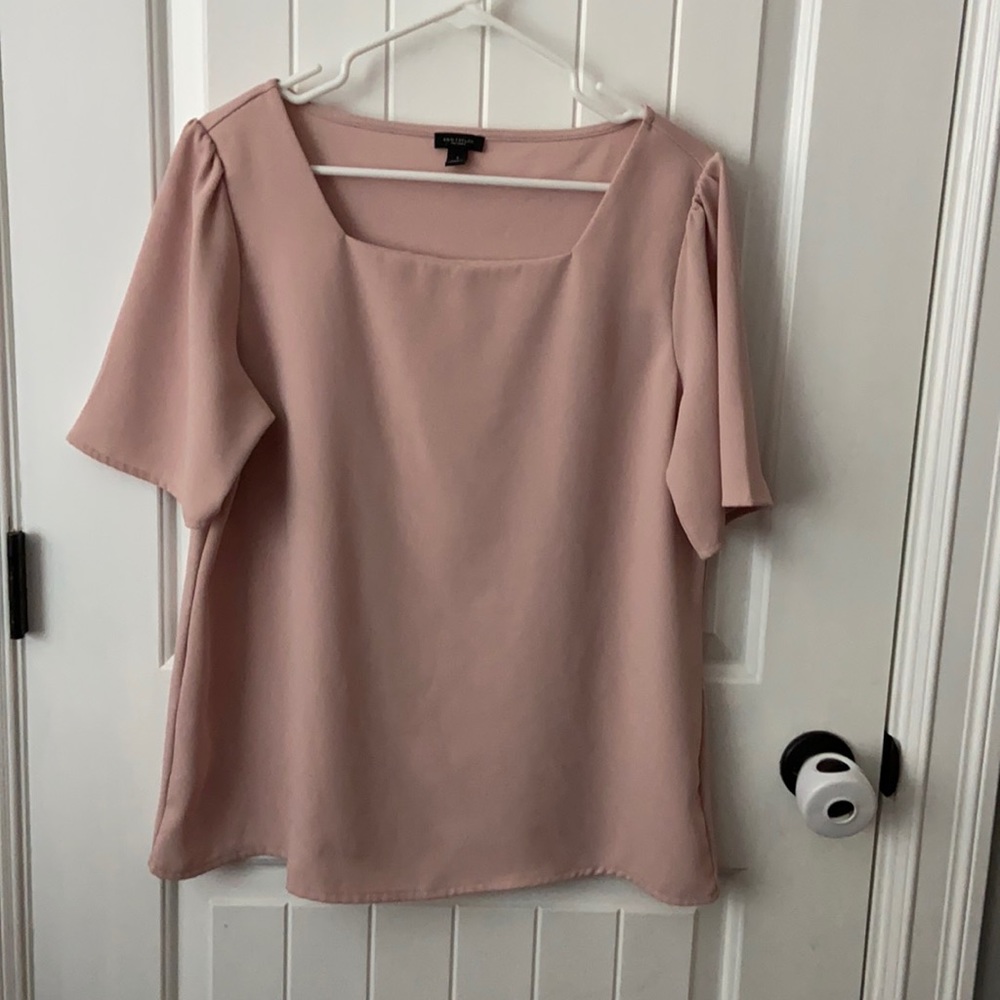 Blush Pink Short Sleeve Blouse